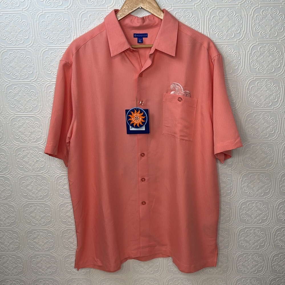 Weekenders | Coral Embroidered Button Down Shirt, Size XL, NWT